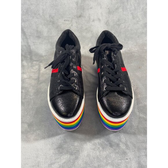 Cape Robbin womens 9M rainbow platform wedge Sneakers - Picture 3 of 12